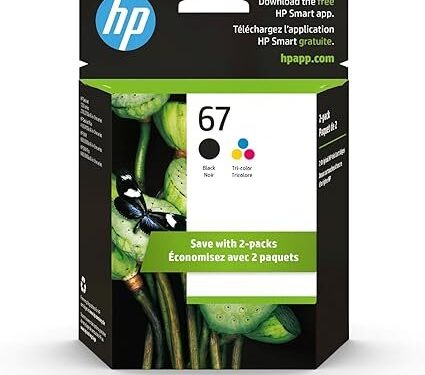 HP 67 Black/Tri-color Ink Cartridges (2 Pack) | Works with HP DeskJet 1255, 2700, 4100 Series, HP ENVY 6000, 6400 Series | Eligible for Instant Ink | 3YP29AN