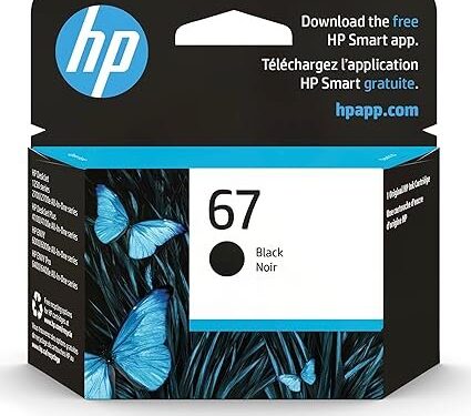 HP 67 Black Ink Cartridge | Works with HP DeskJet 1255, 2700, 4100 Series, HP ENVY 6000, 6400 Series | Eligible for Instant Ink | 3YM56AN