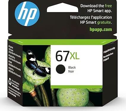 HP 67XL Black High-yield Ink Cartridge | Works with HP DeskJet 1255, 2700, 4100 Series, HP ENVY 6000, 6400 Series | Eligible for Instant Ink | One Size | 3YM57AN