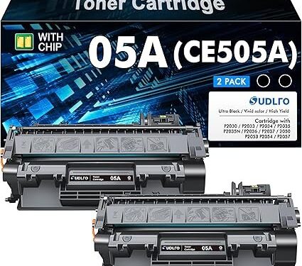 05A CE505A Toner Cartridge - Replacement for HP 05A Toner Cartridge Black for HP Laserjet Pro P2035 P2035N P2055DN 2055DN 2035N P2030 P2050 P2055D P2055X 2055D 2055X Printer (Black, 2-Pack)